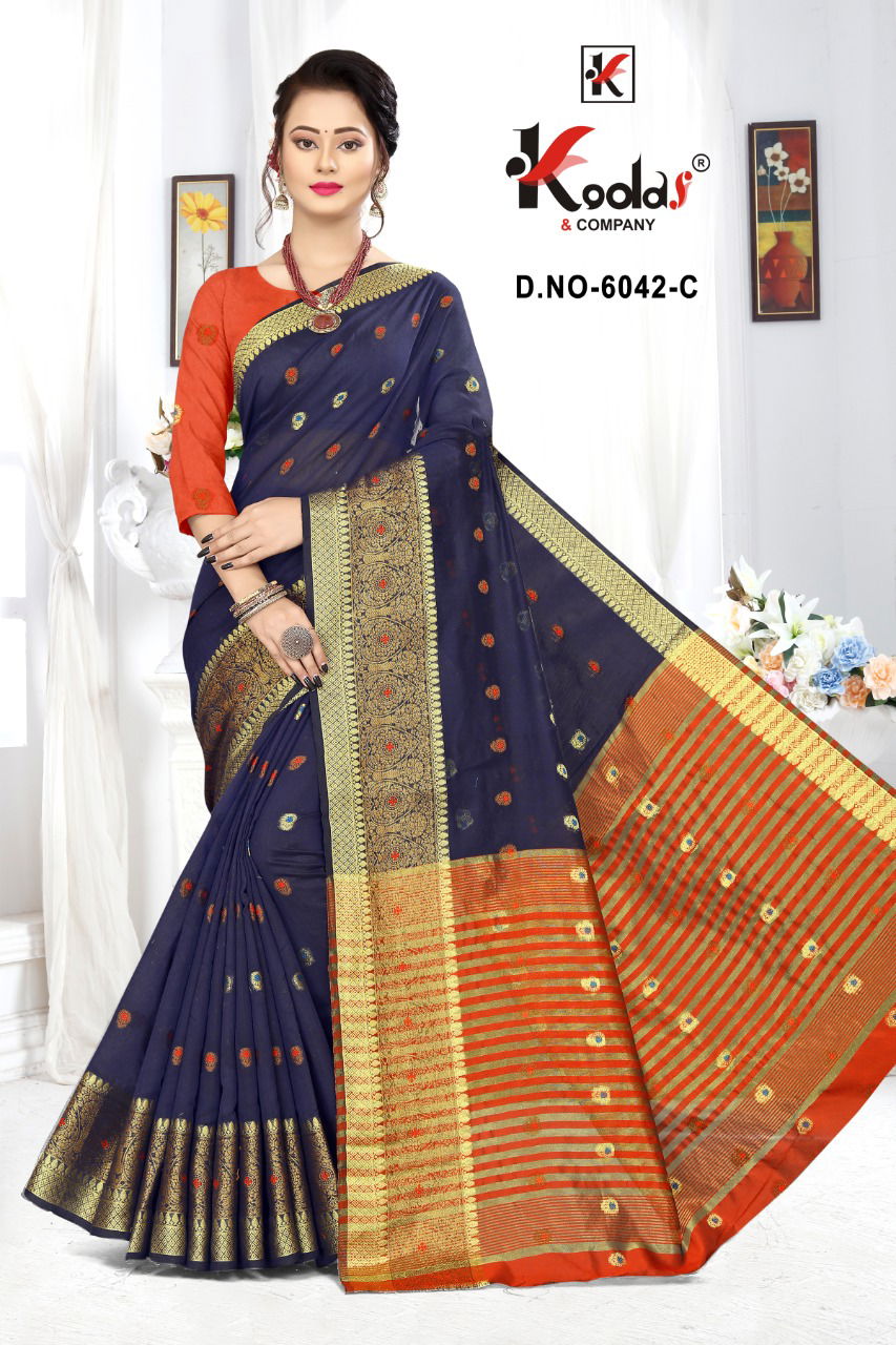 Zeenat 6042 Latest Fancy  Festive Wear  Cotton Silk Designer Saree Collection 